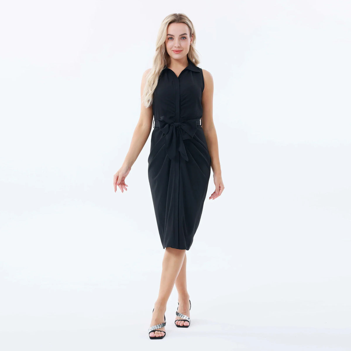 Black Plain Dress for Women Image