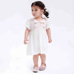 Khaki Printed Classic Dress for Baby Girl Image