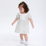 Green Floral Classic Dress for Baby Girl Image