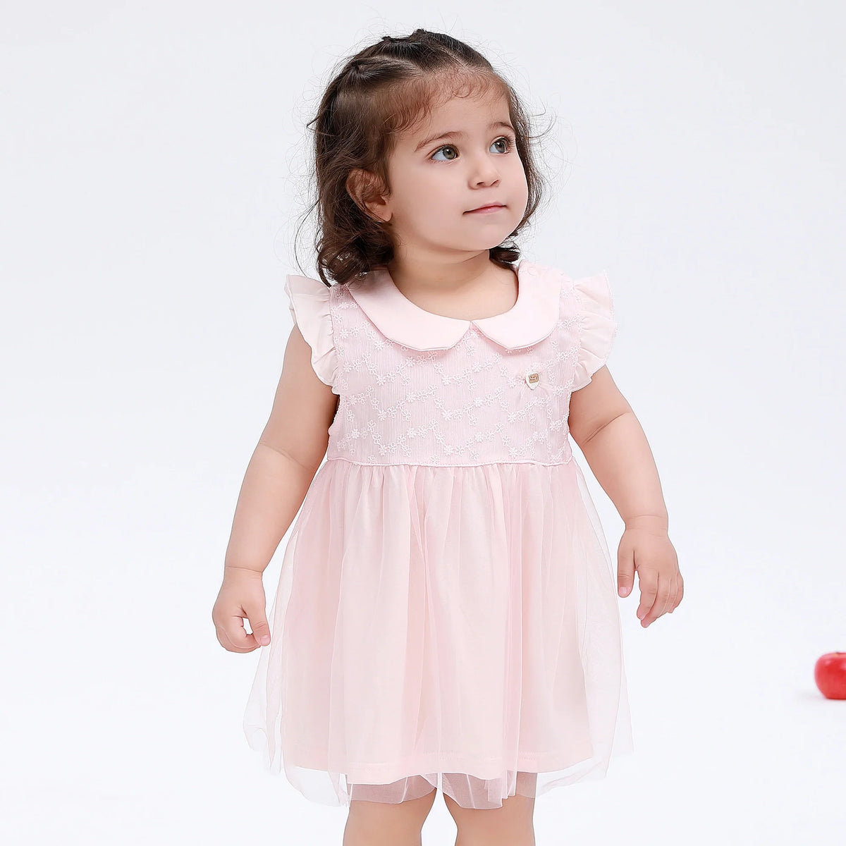 Pink Floral Classic Dress for Baby Girl Image