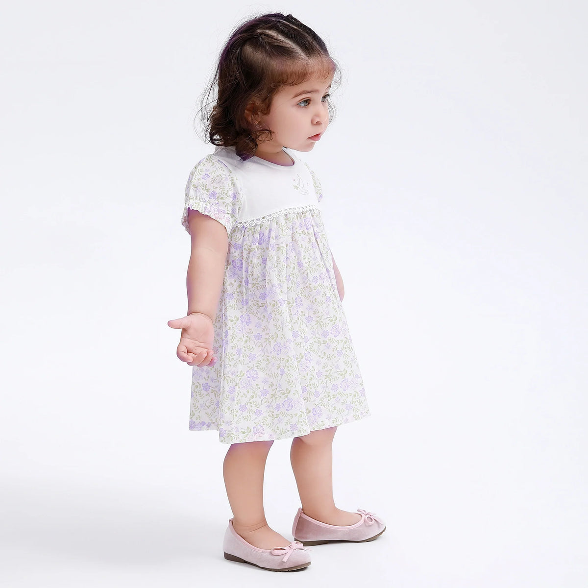 Floral Classic Dress for Baby Girl Image