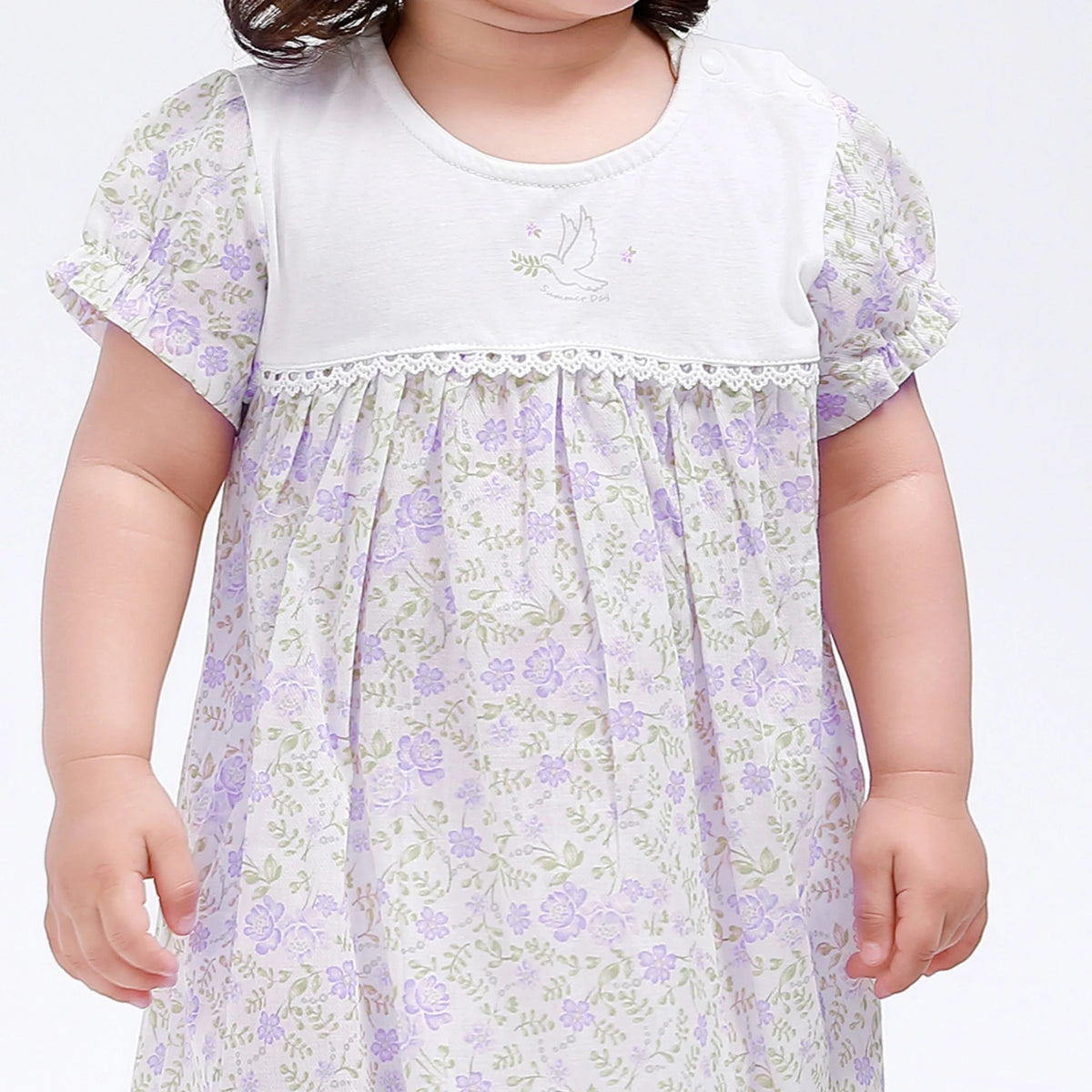 Floral Classic Dress for Baby Girl Image