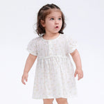 Green Floral Classic Dress for Baby Girl Image