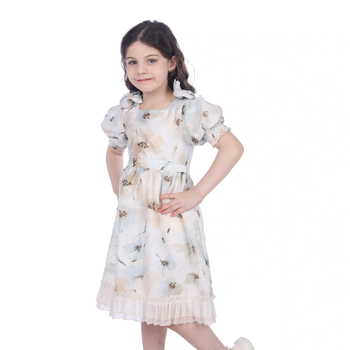 Floral Classic Dress For Girls Image