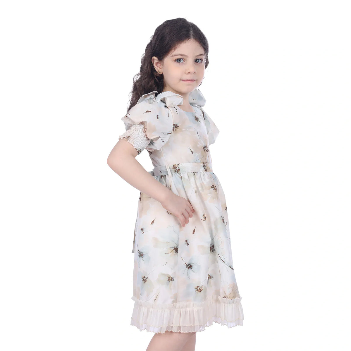 Floral Classic Dress For Girls Image