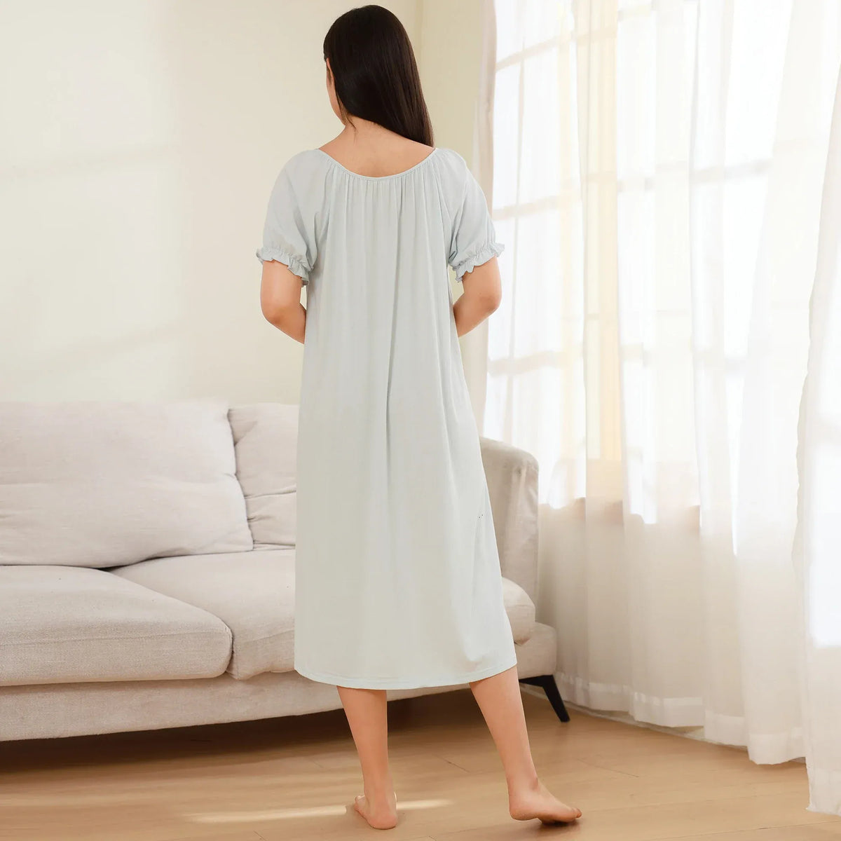 Floral Pajama Dress for Women Image