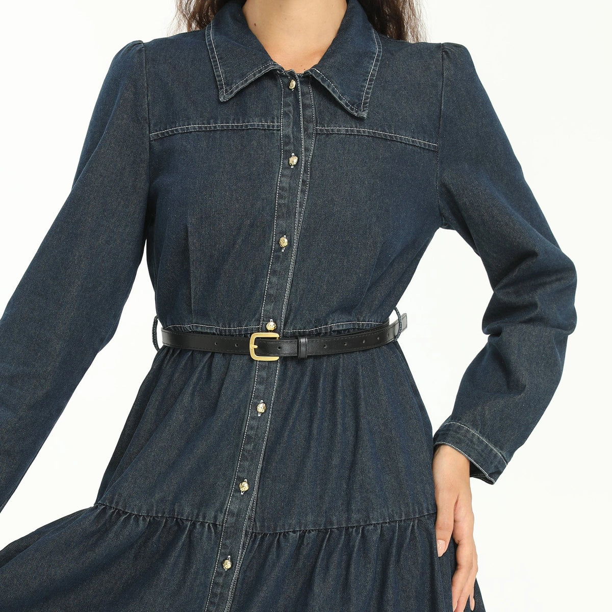 Elegant Washed Jeans Dress for Women Image