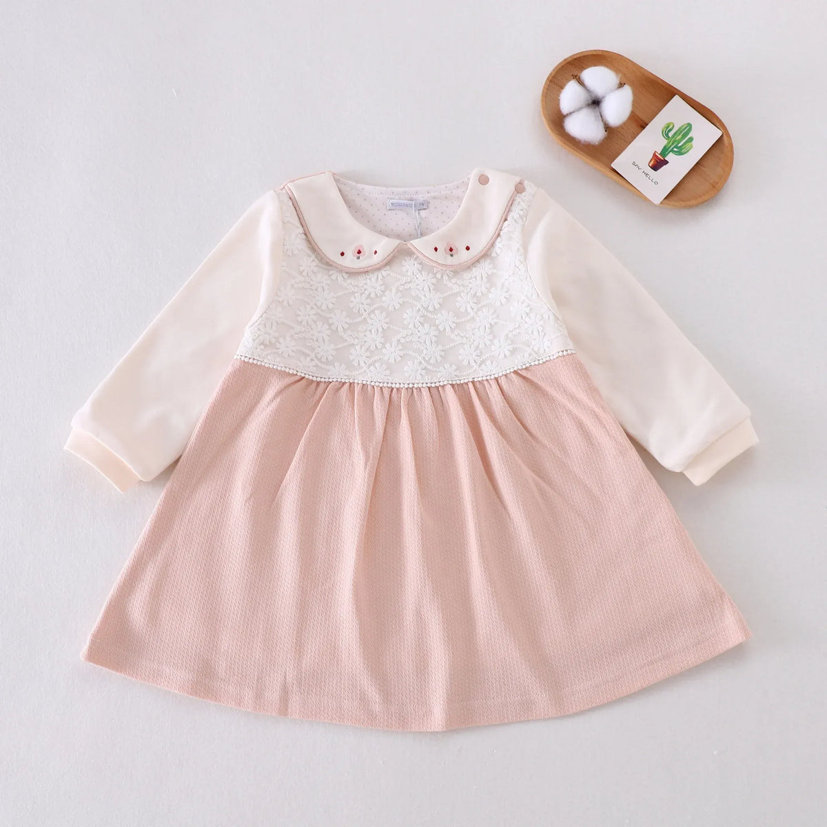 Pink Floral Basic Dress for Baby girl Image