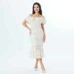 Beige Floral Dress for Women Image