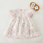 Pink Floral Basic Dress For Baby girl Image