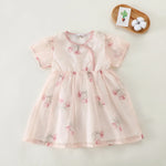 Pink Floral Basic Dress For Baby girl Image