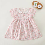 Pink Floral Basic Dress For Baby girl Image