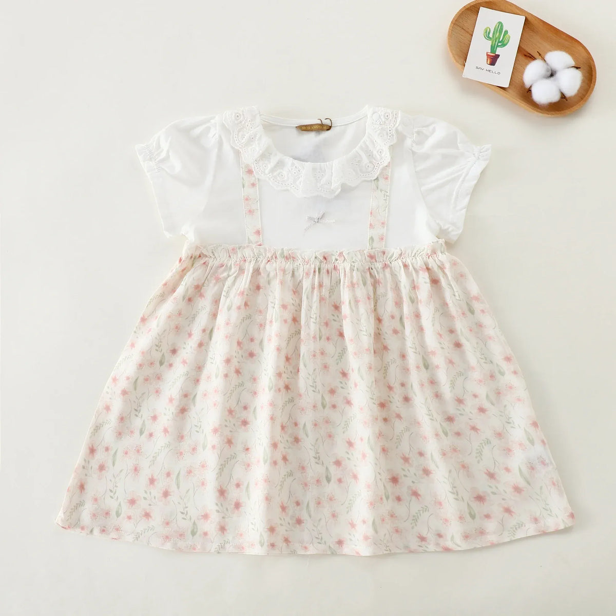 Pink Floral Basic Dress For Baby girl Image