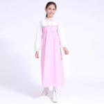 Pink Color-Blocked Uniform Dress for Girls Image
