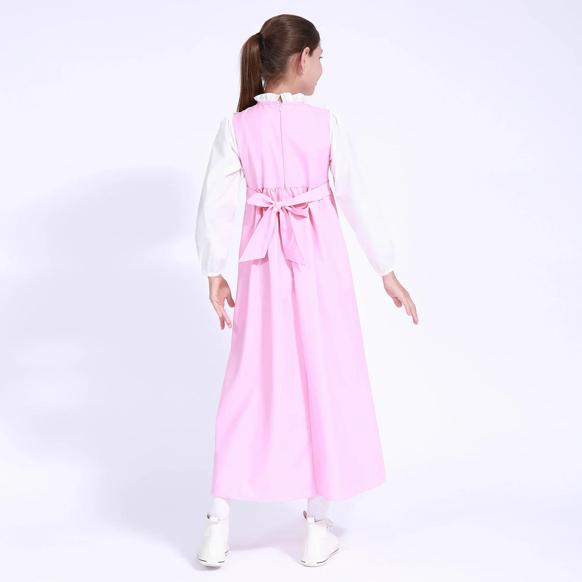 Color-Blocked Uniform Dress for Girls Image