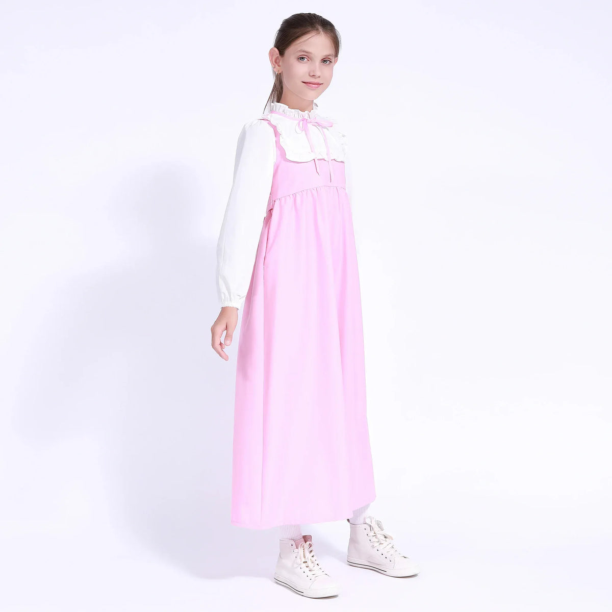 Color-Blocked Uniform Dress for Girls Image