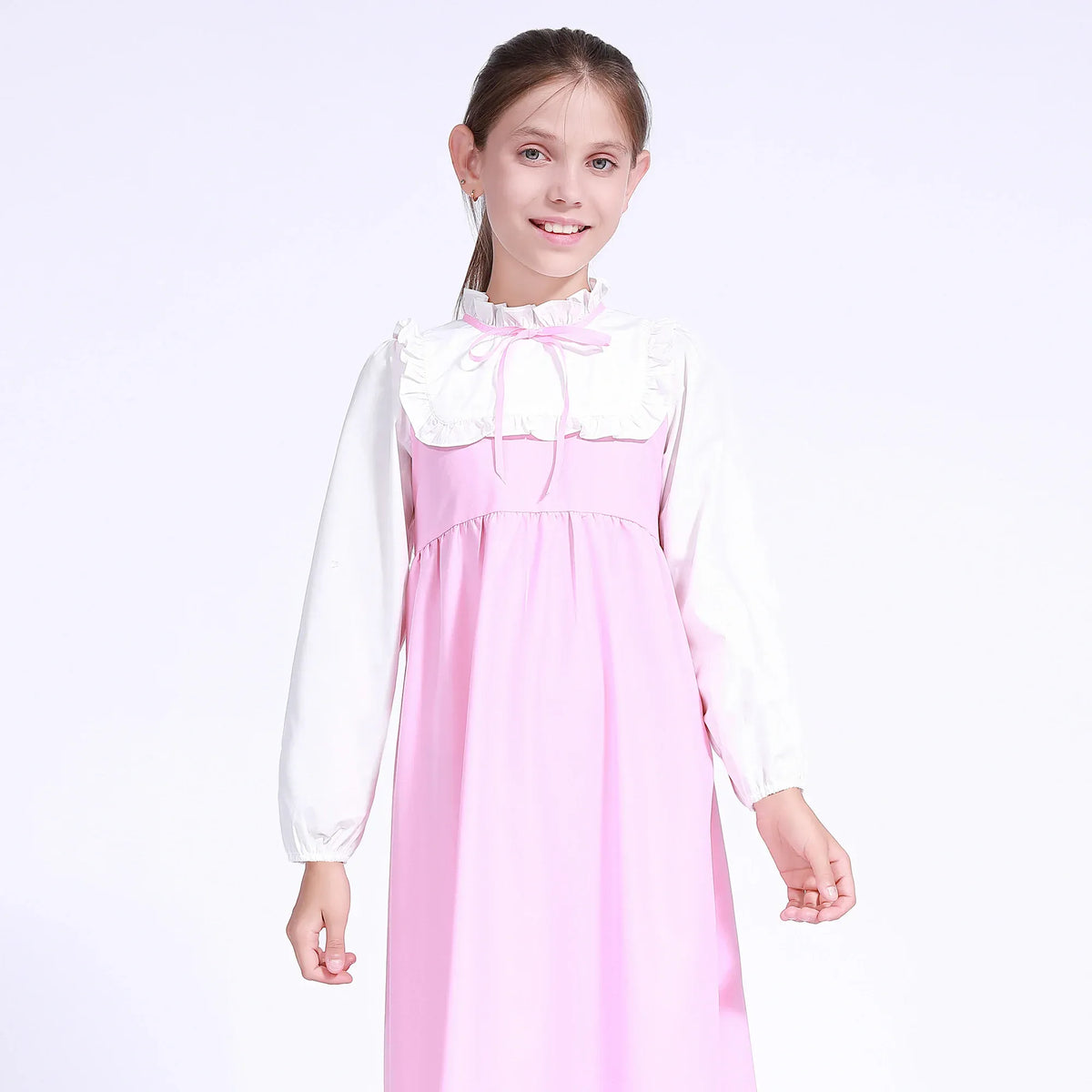 Color-Blocked Uniform Dress for Girls Image