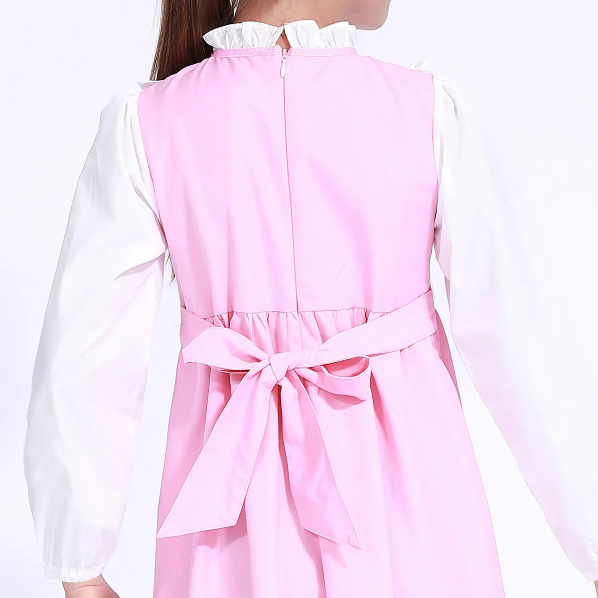 Color-Blocked Uniform Dress for Girls Image