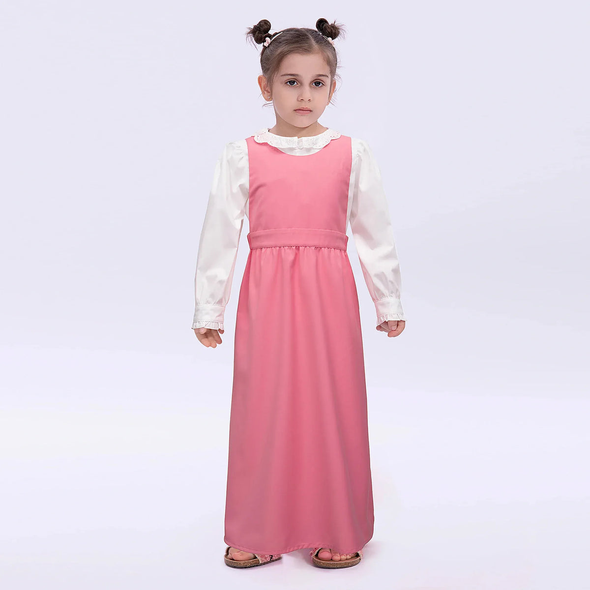 Dark Pink Plain Uniform Dress for Girls Image
