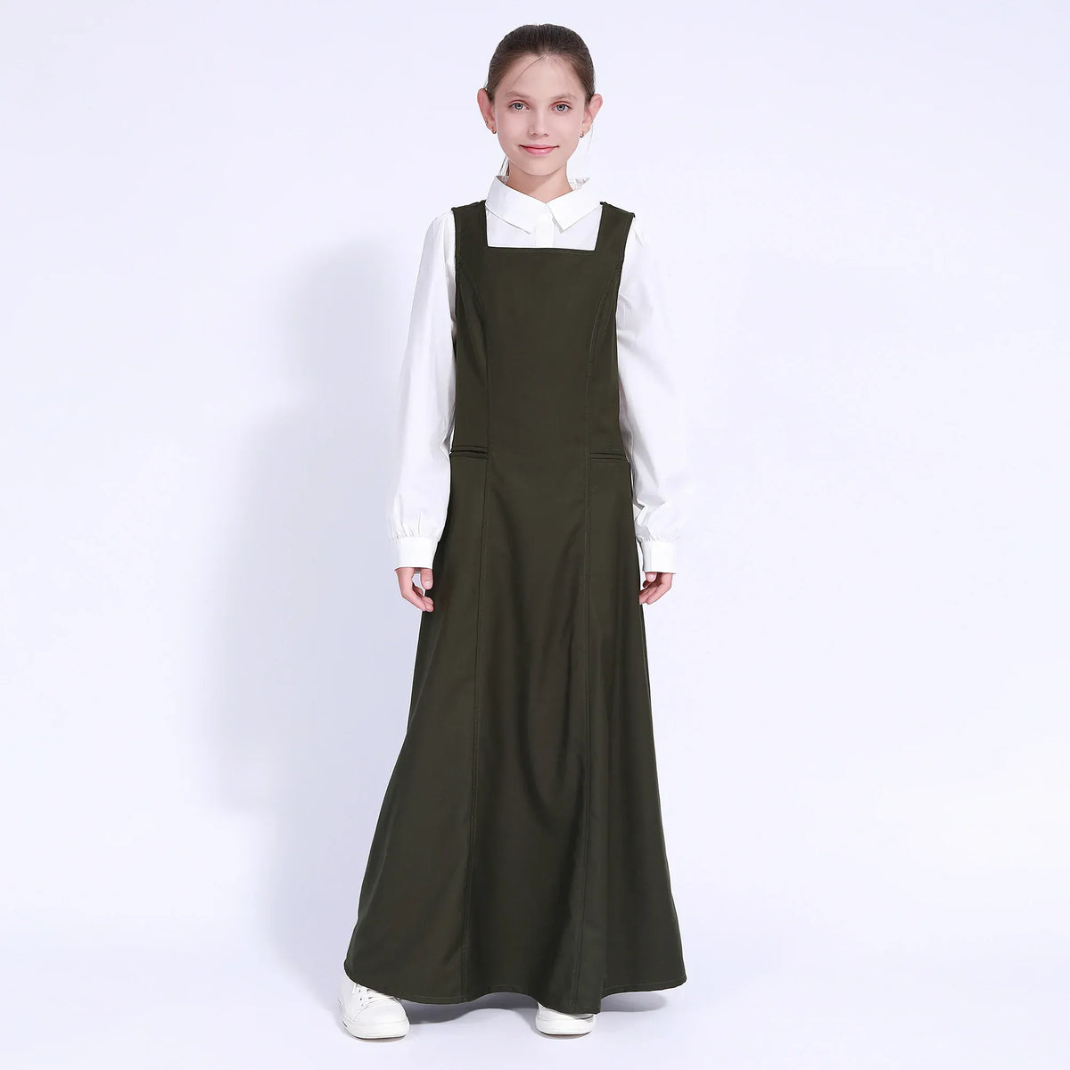 Embroidery Uniform Dress for Girls Image