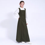 Army Green Embroidery Uniform Dress for Girls Image