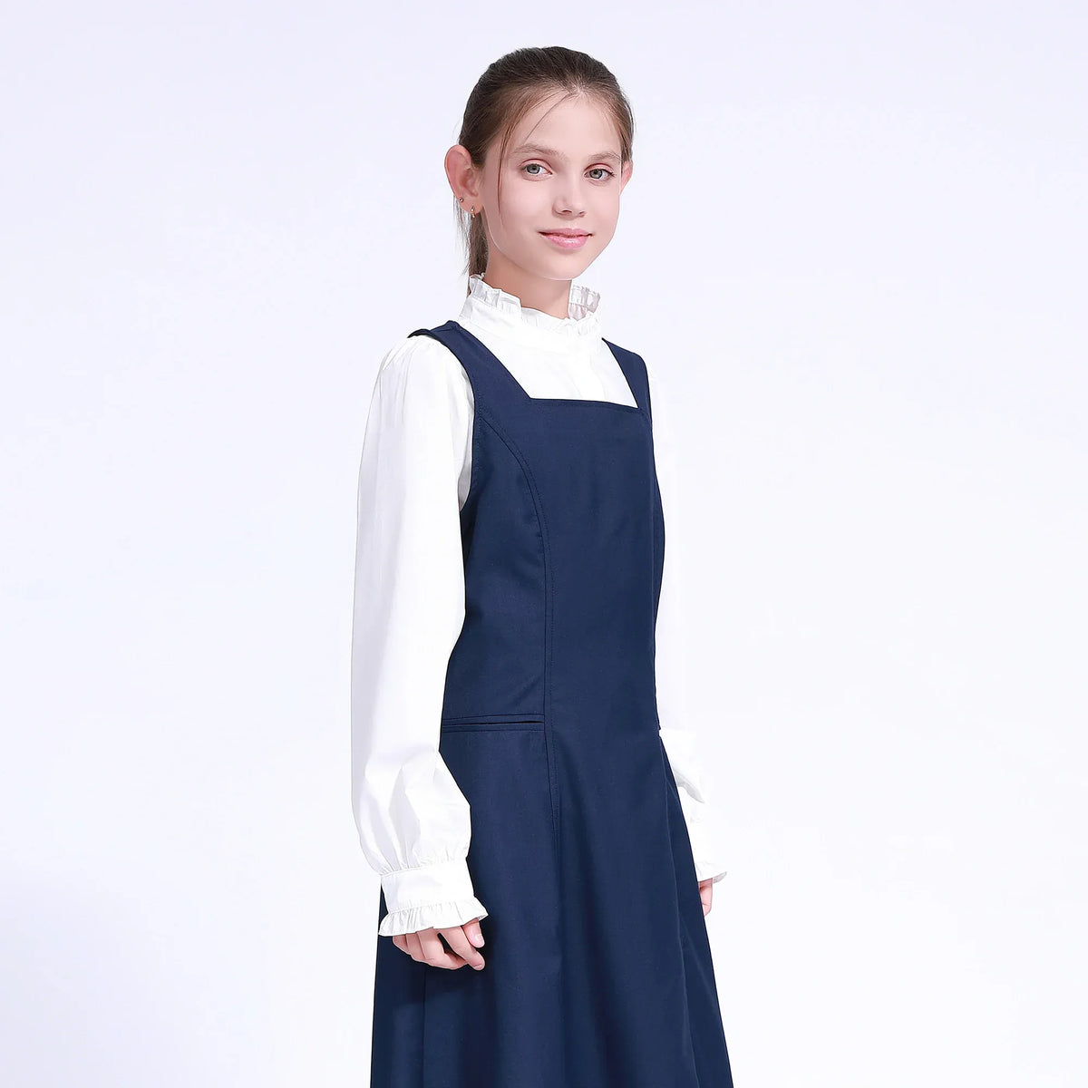 Embroidery Uniform Dress for Girls Image