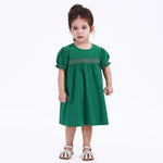 Green Quilting Casual Dress for Baby girl Image