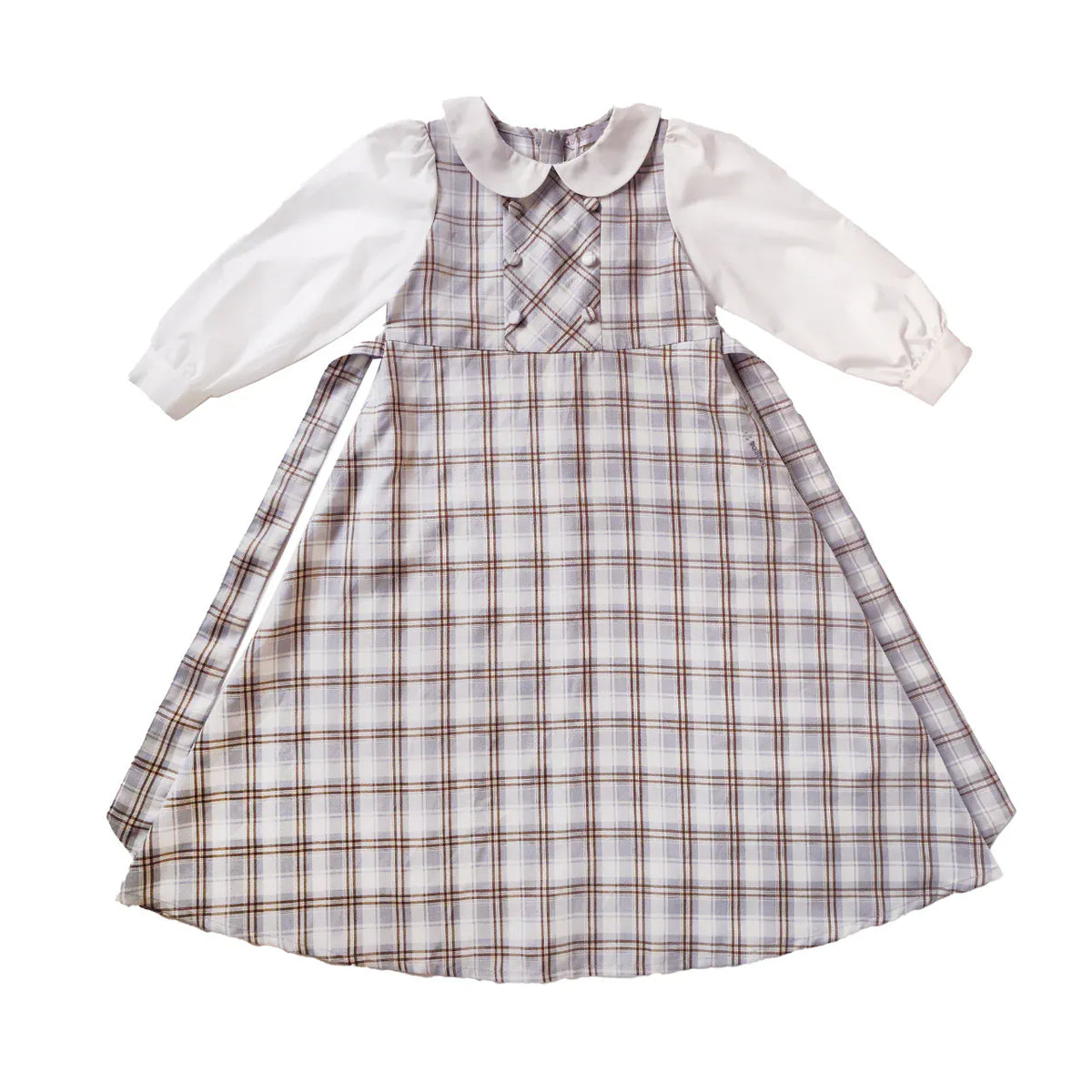 Checked Uniform Dress for Girls Image