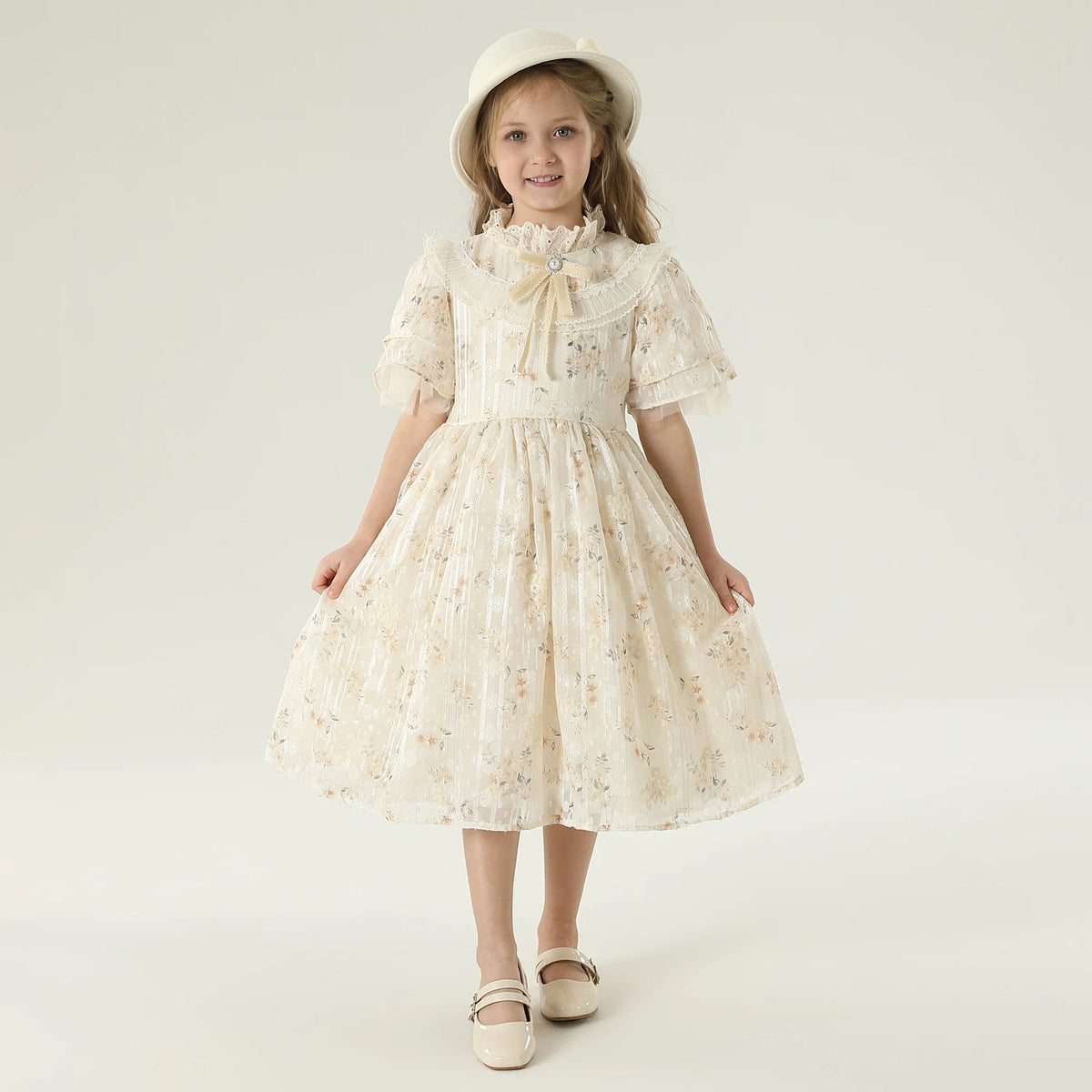 فستان مزين بنمط الزهور للبنات