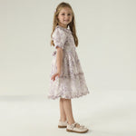 فستان مزين بنمط الزهور للبنات