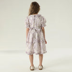 فستان مزين بنمط الزهور للبنات