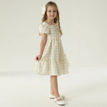 فستان مزين بنمط الزهور للبنات