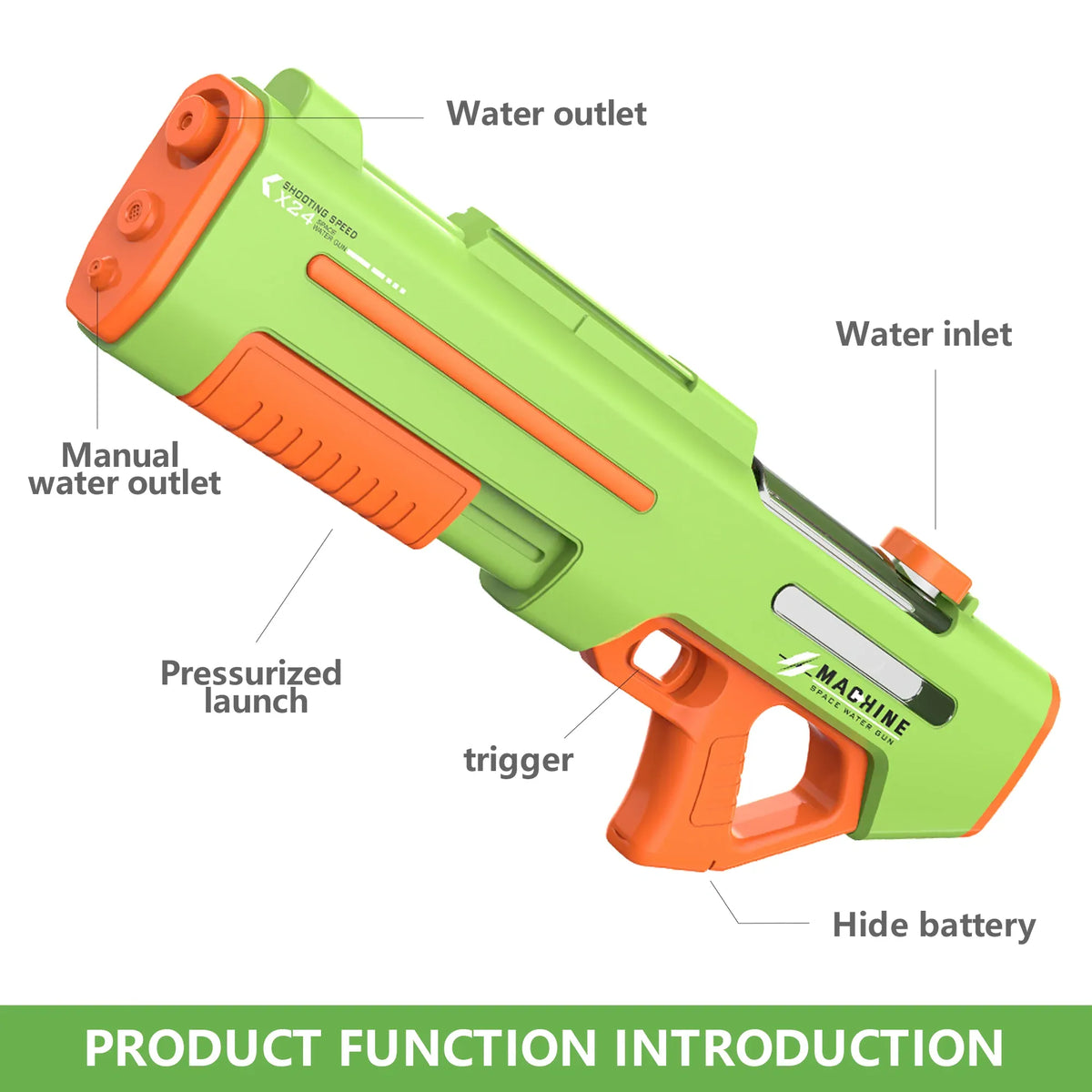 8Y Green Electric Water Gun Image