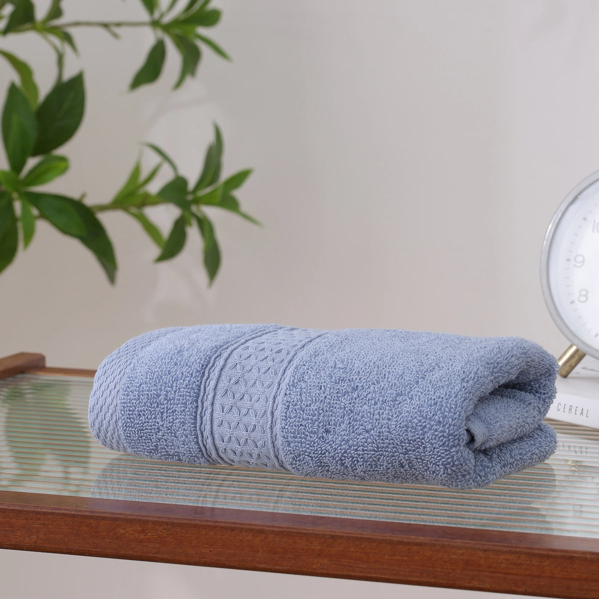 Free Grey Blue Face Towel for Unisex Image