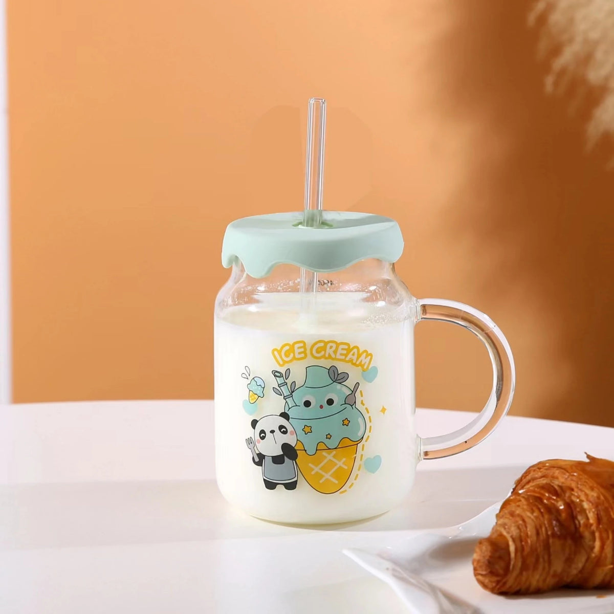 600ml Blue Glass Cup Image