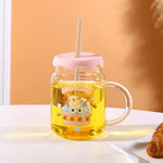 600ml Pink Glass Cup Image