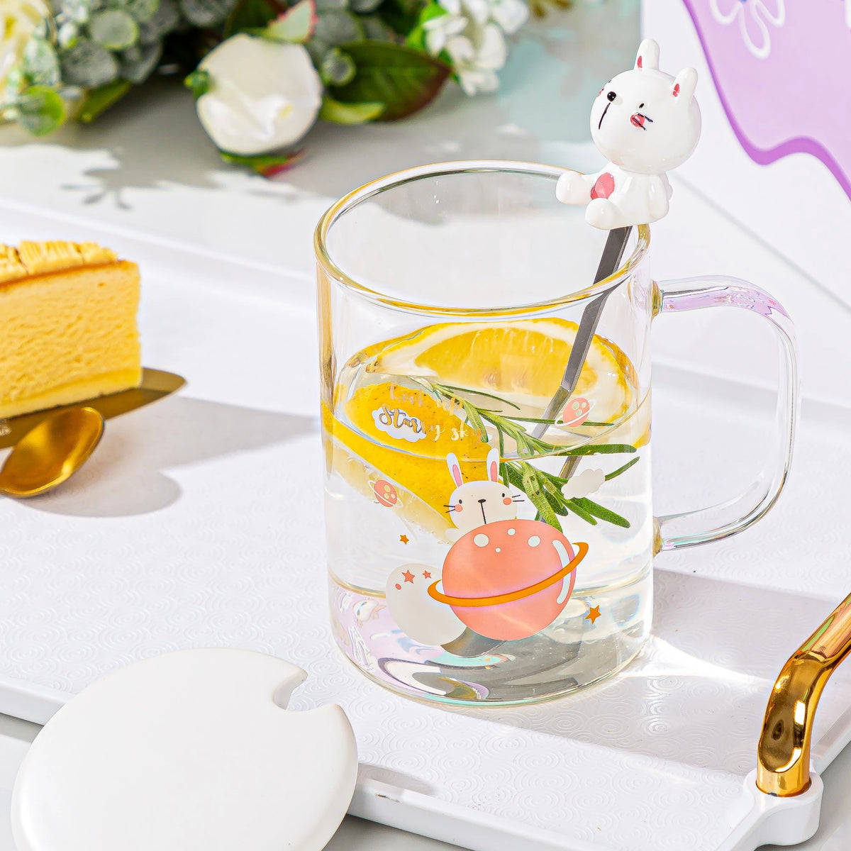 480ml Pink Glass Cup Image