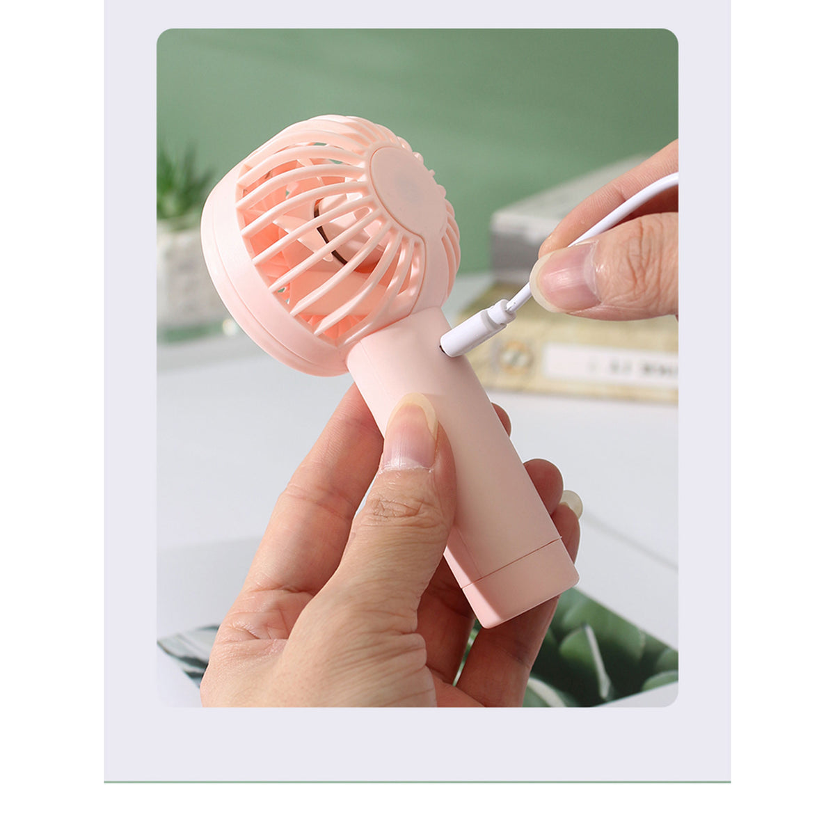 مروحة شحن صغيرة محمولة باليد (3 سرعات)