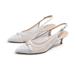 White Elegant Heel Shoes for Women Image