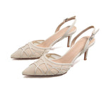 Off White Elegant Heel Shoes for Women Image