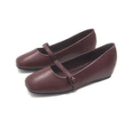 Maroon Daily Comfortable Wedge Flat Shoes for Women Image