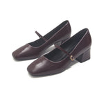 Maroon Evening Chunky Heels for Women Image