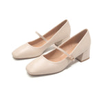 Off White Evening Chunky Heels for Women Image