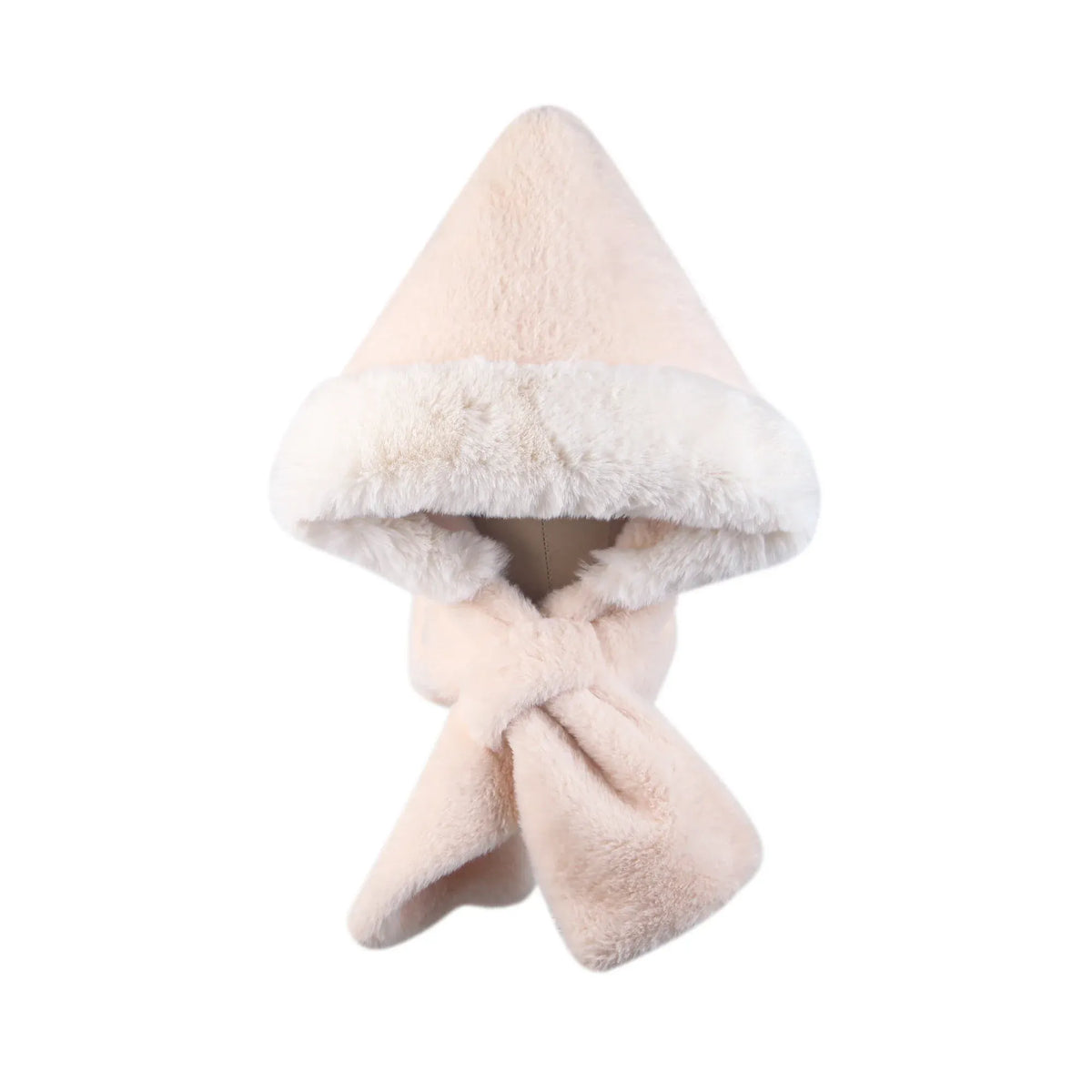 Free Beige Elegant Hooded Scarf for Women Image