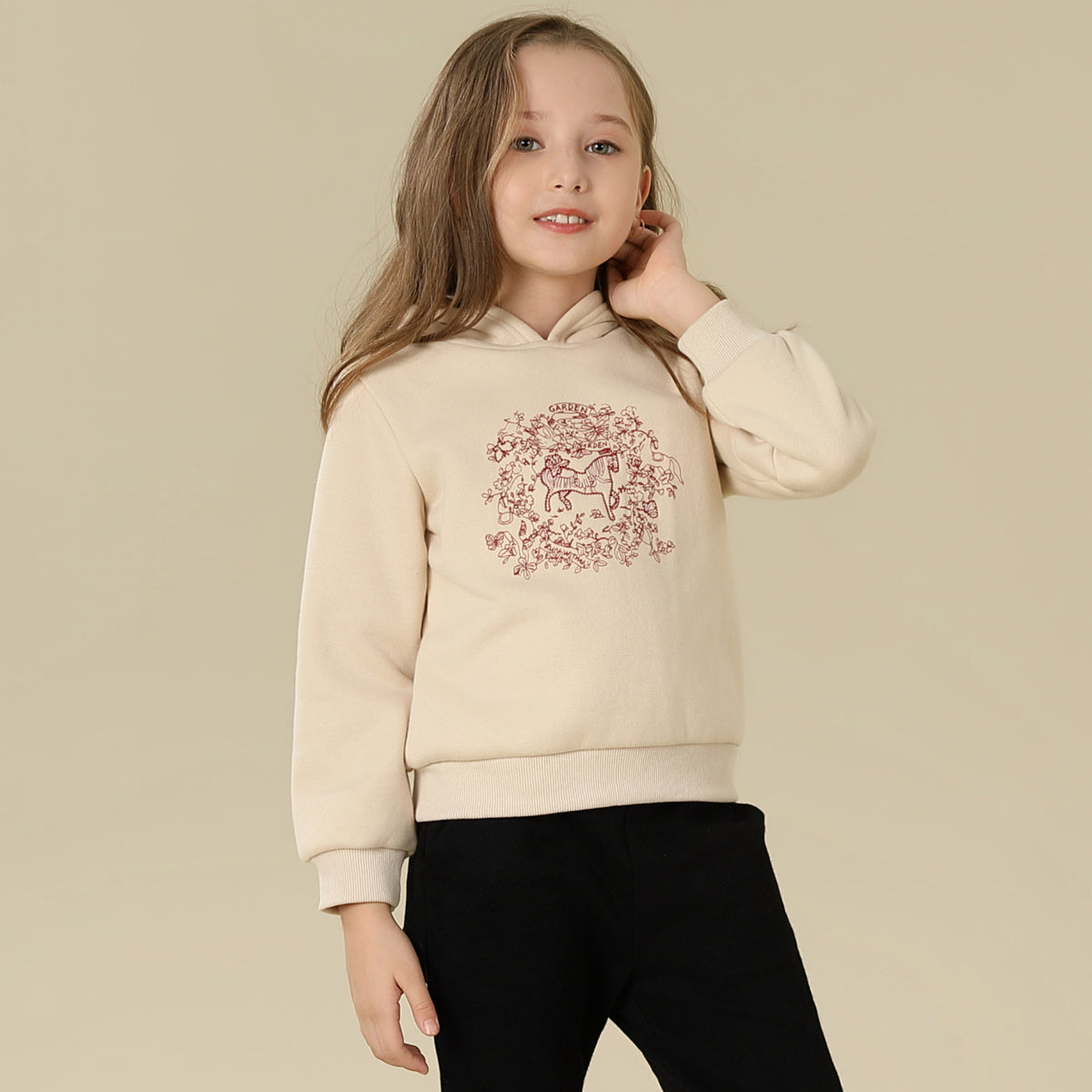 Embroidery Hoodie For Girls