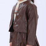 Casual Plain Jacket for Girls Image