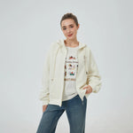 Off White Embroidery Hoodie for Women Image