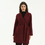 Maroon Elegant Plain Jacket for Women Image