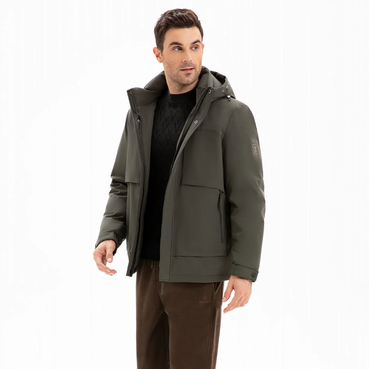 Grey Green Elegant Classic Jacket for Men Image