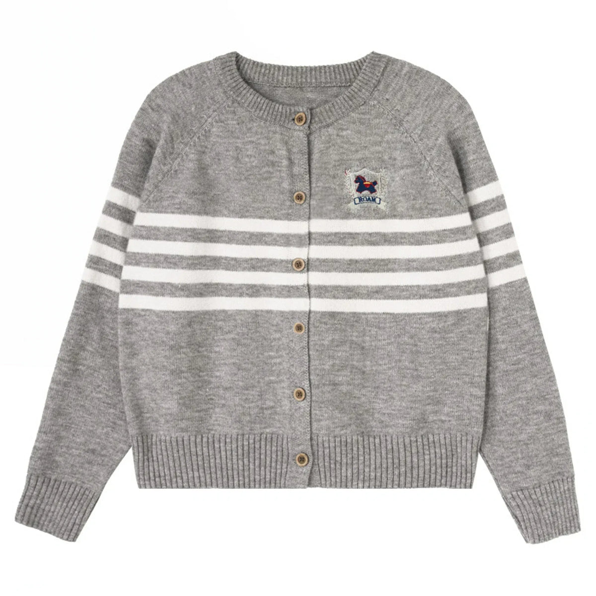 Embroidery Loose Raglan Sleeve cardigan with Circular for Women Image